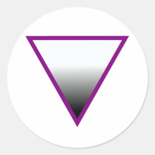 STICKER ROND SYMBOLE DU TRIANGLE ASEXUÉ