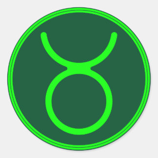 Sticker Rond Symbole du zodiaque Taureau Contraste Vert