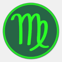 Symbole du zodiaque Vierge Contraste Vert