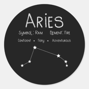 Sticker Rond SYMBOLE ÉTOILE D'Aries Horoscope Astrologie Cadeau