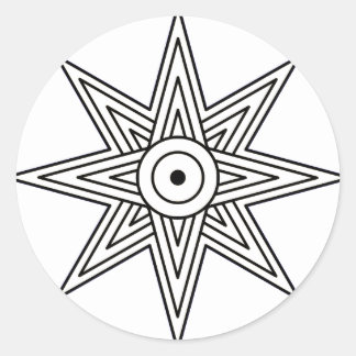 Sticker Rond Symbole étoile Ishtar
