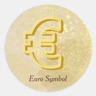 Sticker Rond Symbole Euro Jaune Infusé Reiki