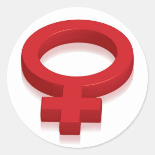 STICKER ROND SYMBOLE FÉMININ
