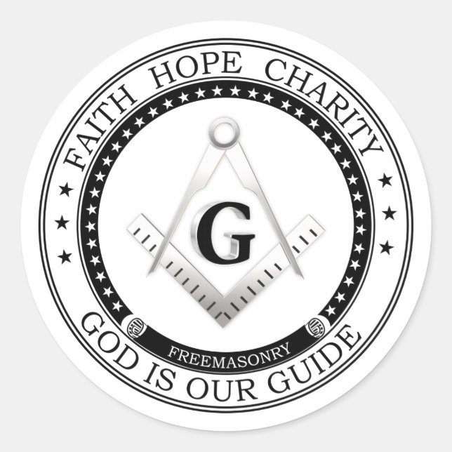 Sticker Rond Symbole franc-maçonnerie (Devant)