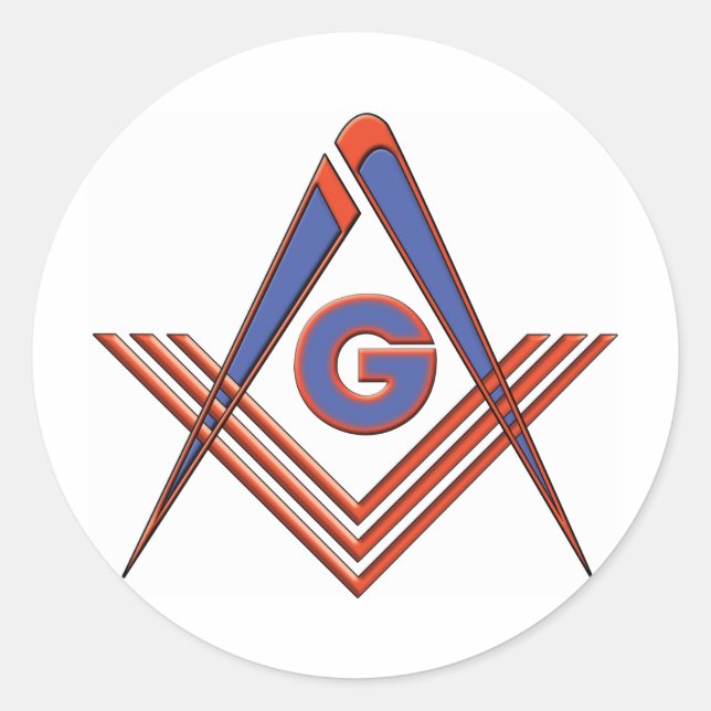 Sticker Rond symbole Freemason (Devant)