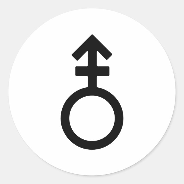 Sticker Rond Symbole genre Androgyne (Devant)
