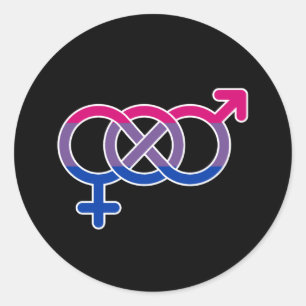 Sticker Rond Symbole genre de bisexualité