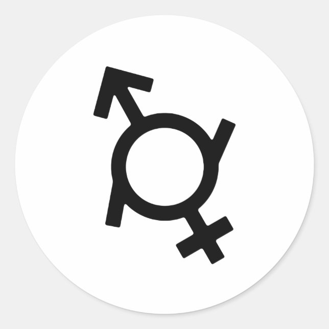 Sticker Rond Symbole genre fluide (Devant)