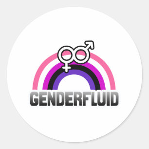 Sticker Rond Symbole genre fluide