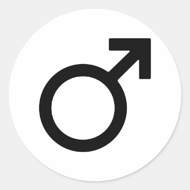 Sticker Rond Symbole genre masculin (Devant)