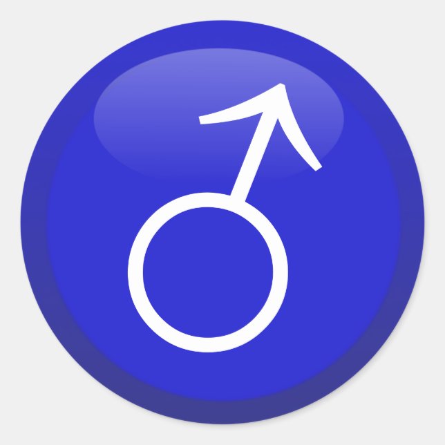 Sticker Rond Symbole genre masculin (Devant)