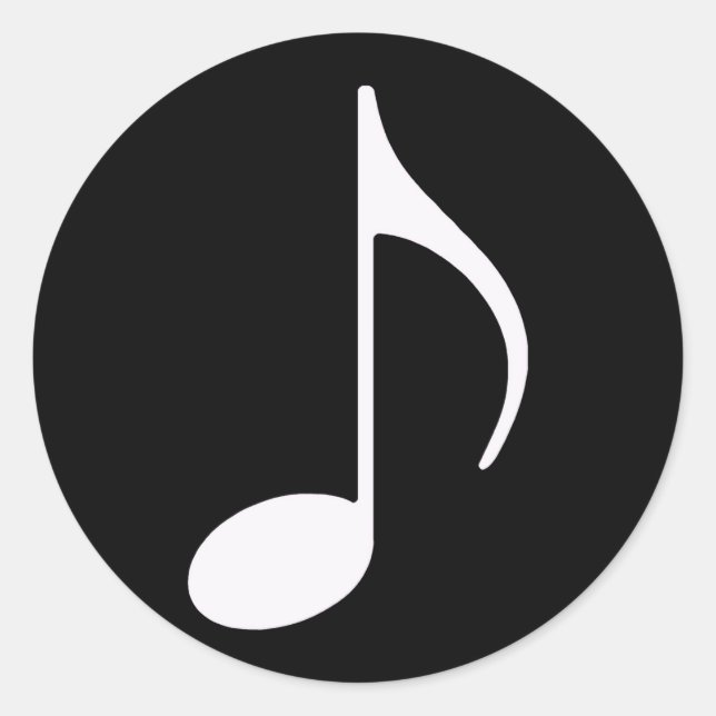 Sticker Rond symbole graphique de note musicale (Devant)