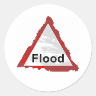 Sticker Rond Symbole Grunge Flotte