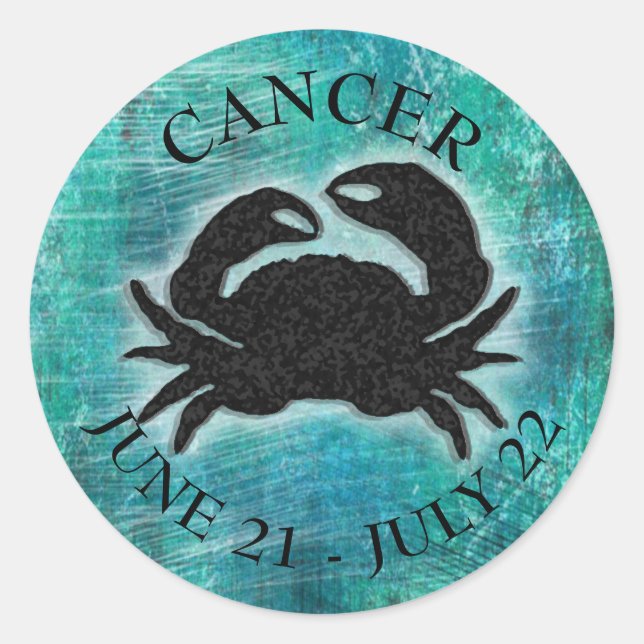 Sticker Rond Symbole Horoscope Cancer Crabe (Devant)