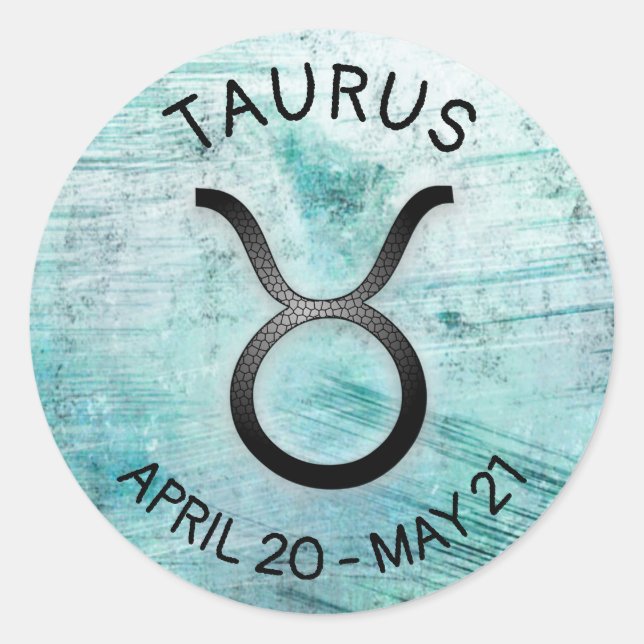Sticker Rond SYMBOLE Horoscope Taurus Zodiaque Astrologie (Devant)