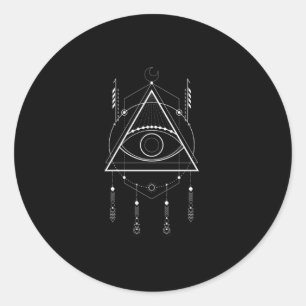 Sticker Rond Symbole Illuminati Masonic Conspiration Dream Catc