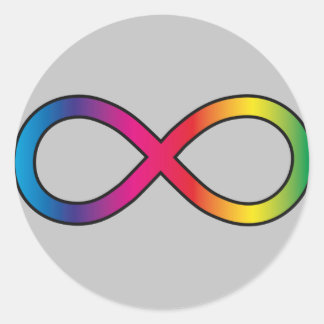 Sticker Rond Symbole infini de la neurodiversité