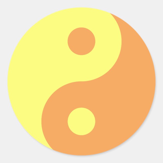 Sticker Rond Symbole jaune de Yin Yang (Devant)