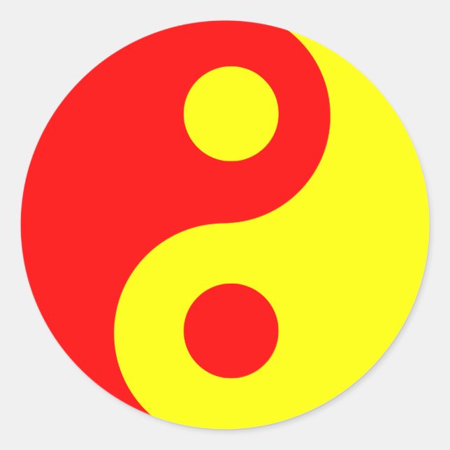 Sticker Rond Symbole jaune et rouge du Yang (Devant)