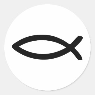 Sticker Rond symbole jésus poisson