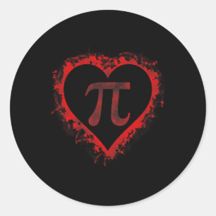Sticker Rond Symbole Jour Pi Coeur Valentines Jour Garçons Enfa
