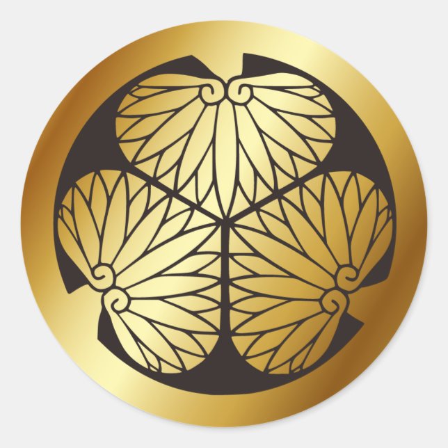 Sticker Rond SYMBOLE KAMON Crest de la famille japonaise (Devant)