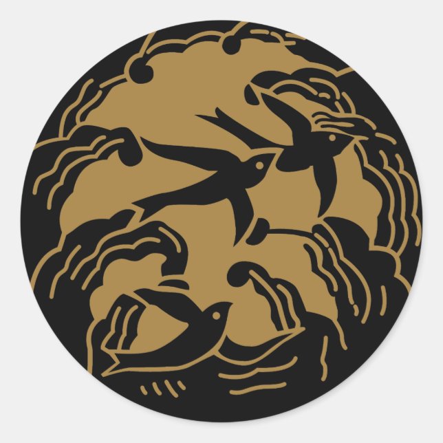 Sticker Rond SYMBOLE KAMON Crest de la famille japonaise (Devant)