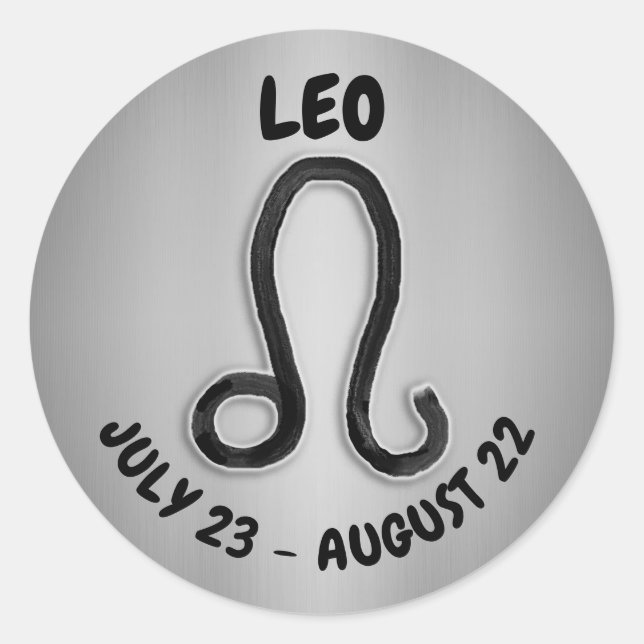 Sticker Rond Symbole Léo Horoscope (Devant)