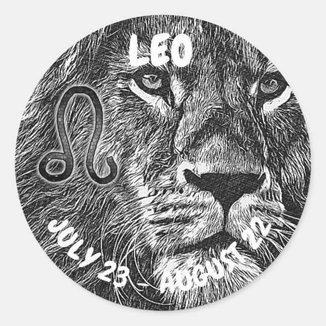 Sticker Rond Symbole Léo Horoscope (Devant)