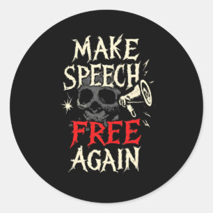 Sticker Rond symbole Liberté Égalité drapeau américain rouge