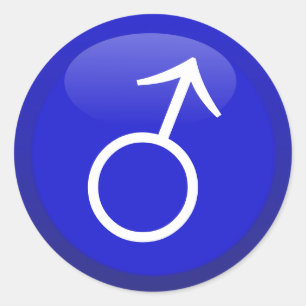 Sticker Rond Symbole masculin de genre