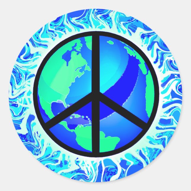 STICKER ROND SYMBOLE MONDIAL DE LA PAIX (Devant)