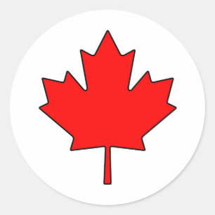 Sticker Rond Symbole national canadien Feuille d'érable Canada