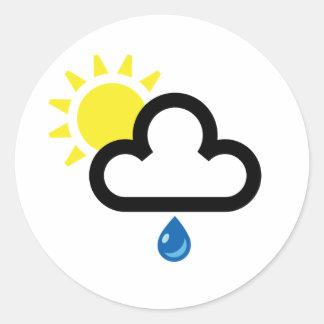 Sticker Rond Symbole nuage Sun Rain