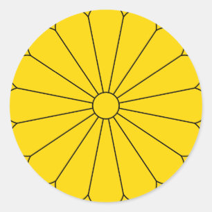 Sticker Rond SYMBOLE OFFICIEL D'ARBRE HÉLAÏQUE DU Japon