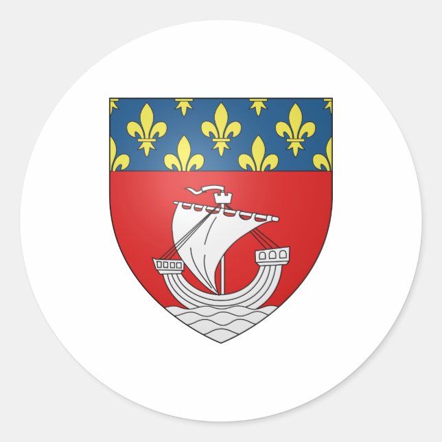 Sticker Rond Symbole officiel de l'Heraldry Blason Paris (Devant)