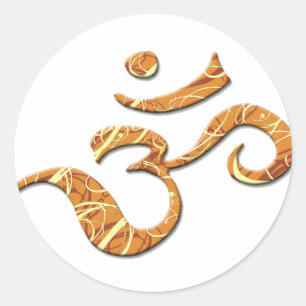 Sticker Rond Symbole Ohm en bronze (Sticker)