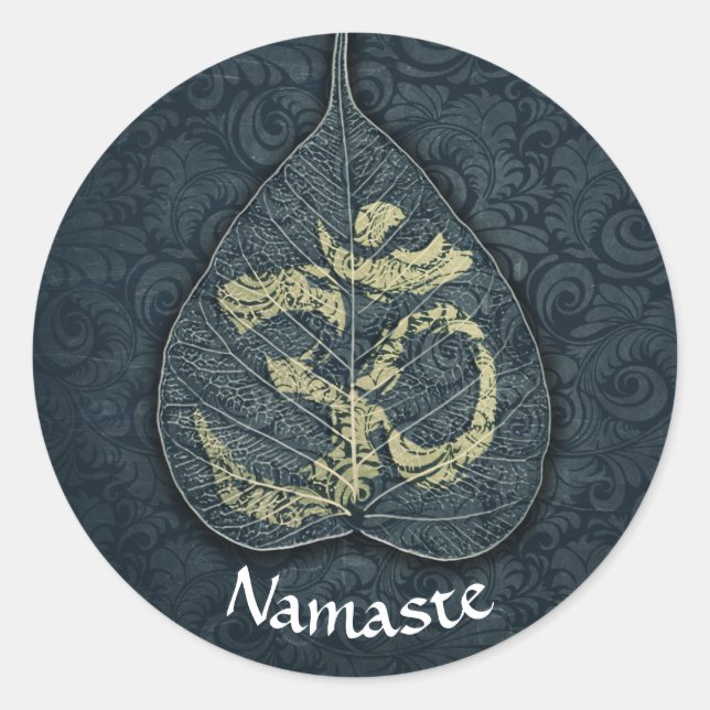 Sticker Rond Symbole OM Bodhi - Noir & Or - YOGA Instructeur (Devant)