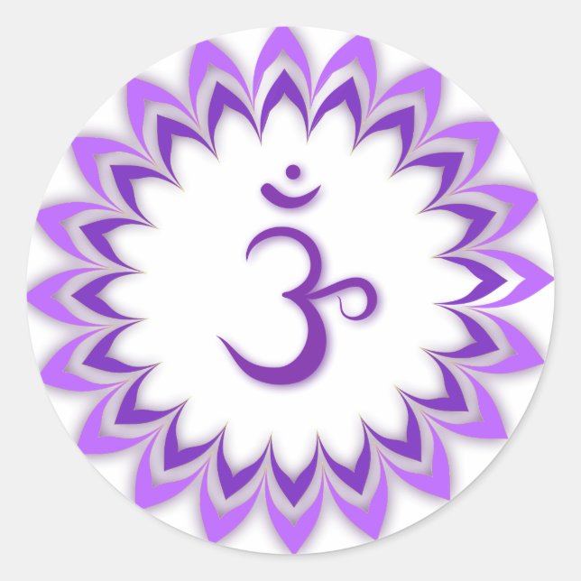 Sticker Rond Symbole Om / Couronne Chakra (Devant)