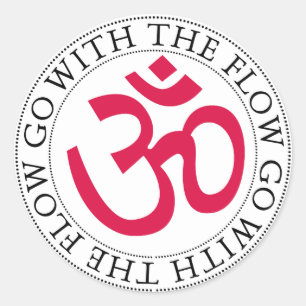 Sticker Rond SYMBOLE OM & Slogan