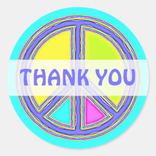 Sticker Rond Symbole PAIX avec des couleurs remplies
