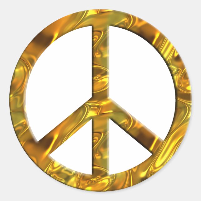 Sticker Rond Symbole PAIX - OR (Devant)