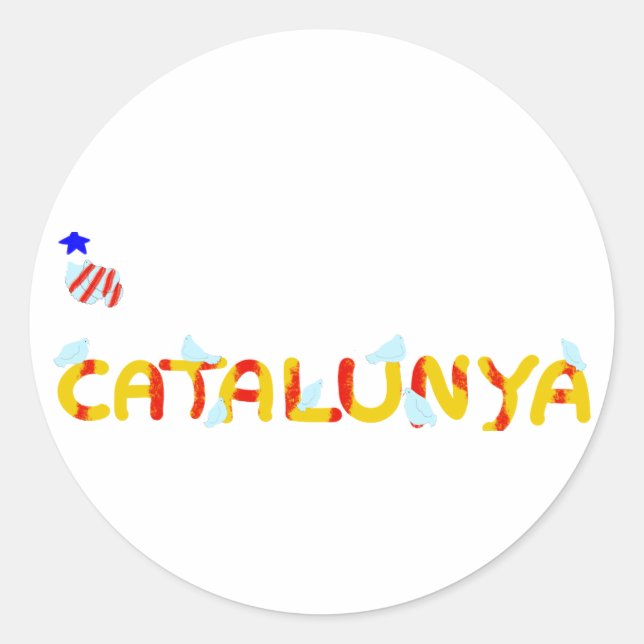Sticker Rond Symbole patriotique, Liberté de Catalogne, Catalog (Devant)