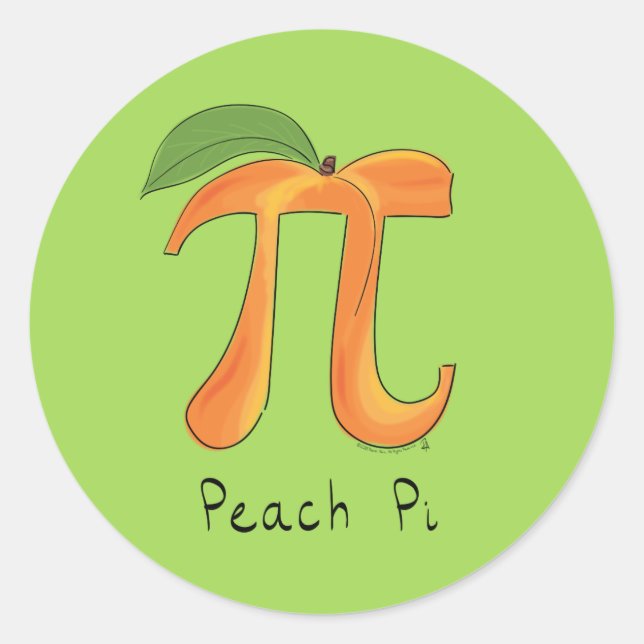 Sticker Rond Symbole Peach Pi Enseignant Math (Devant)