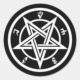 Sticker Rond Symbole pentagramme classique