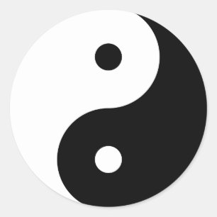 Sticker Rond Symbole philosophique motivationnel Yin et Yang