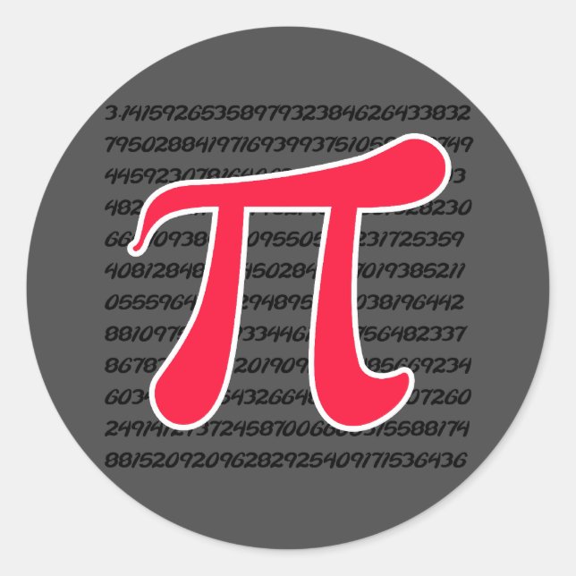 Sticker Rond SYMBOLE Pi Rouge Scarlet (Devant)