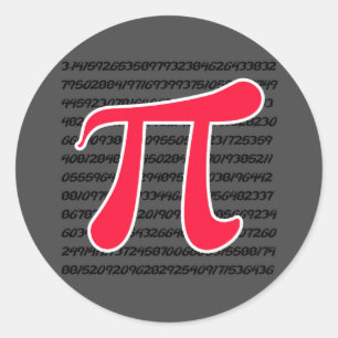 Sticker Rond SYMBOLE Pi Rouge Scarlet