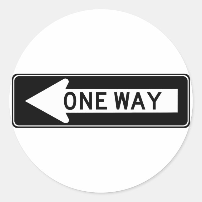 Sticker Rond Symbole routier à sens unique (gauche) (Devant)