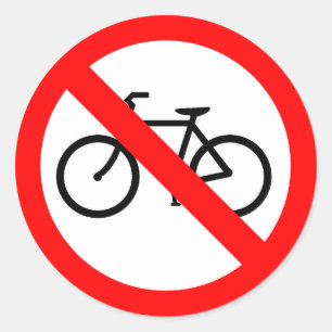 Sticker Rond Symbole routier interdit de circulation à bicyclet